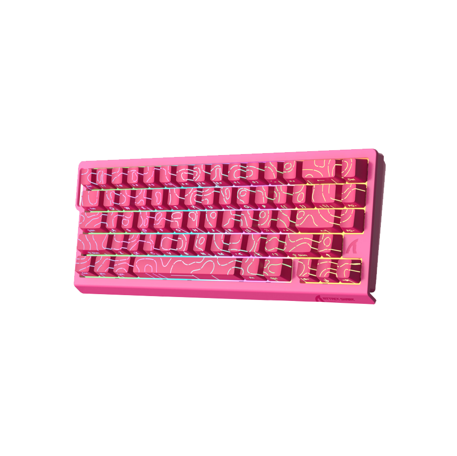 ATTACK SHARK X68 HE Rapid Trigger Keyboard Magnetic Switch Red Rose Contour
